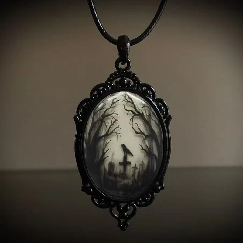 Gothic-Retro-Hexenhalskette für Damen – Halloween-Accessoire