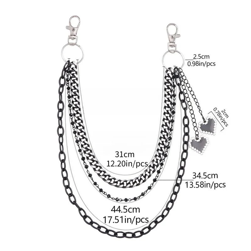 Unisex Punk Herz Mehrlagige Taillenkette