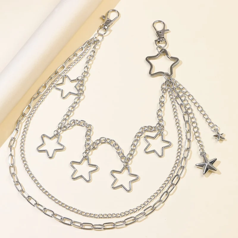 Unisex Punk Star Mehrlagige Taillenkette