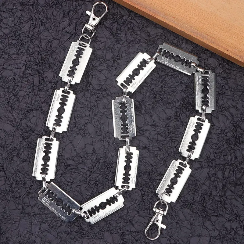 Unisex Punk Dekorative Rasierklingen-Taillenkette