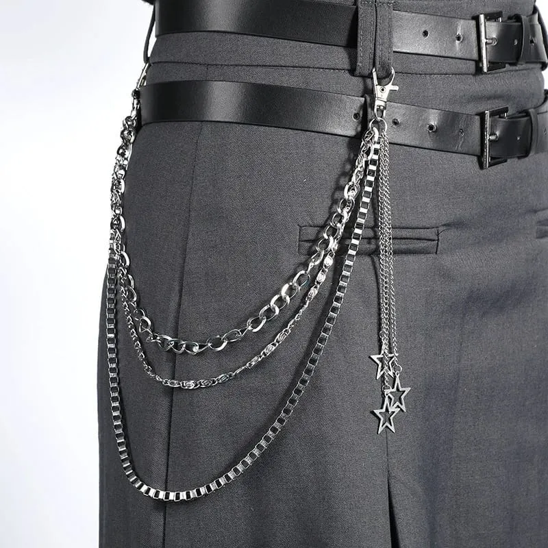 Unisex Punk Star Decor Mehrlagige Taillenkette