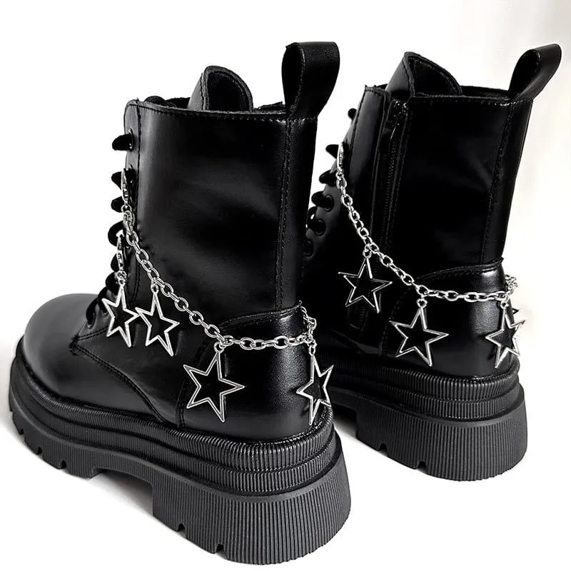 Unisex Punk Stern Anhänger Stiefelkette Schuhaccessoires