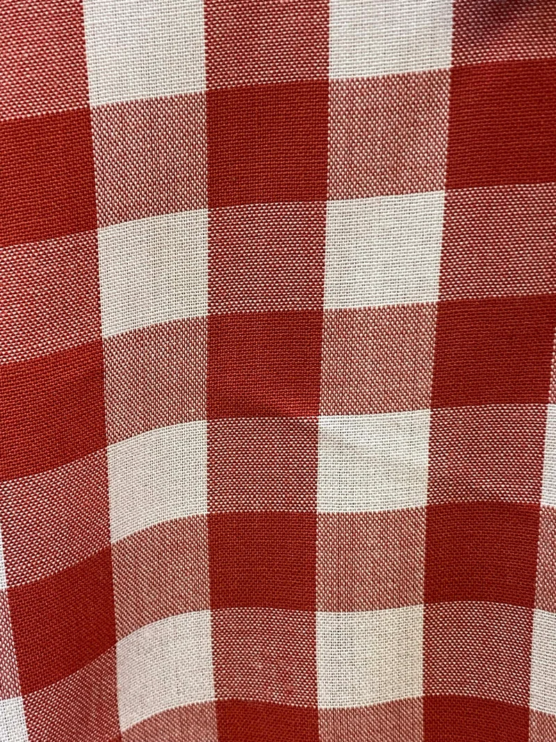Vintage Herren Trachtenhemd rot weiß kariert Gr. 39 | Langarm