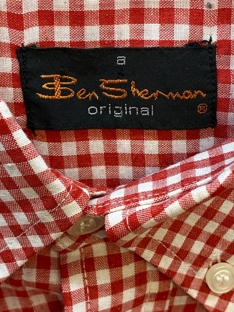 Ben Sherman Herren Trachtenhemd rot weiß kariert Gr. 38 | Sale