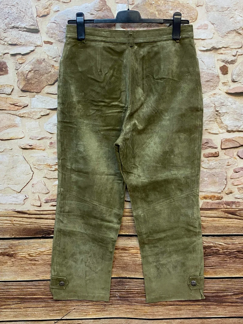 Lange Trachten-Lederhose in Olivgrün Gr.44