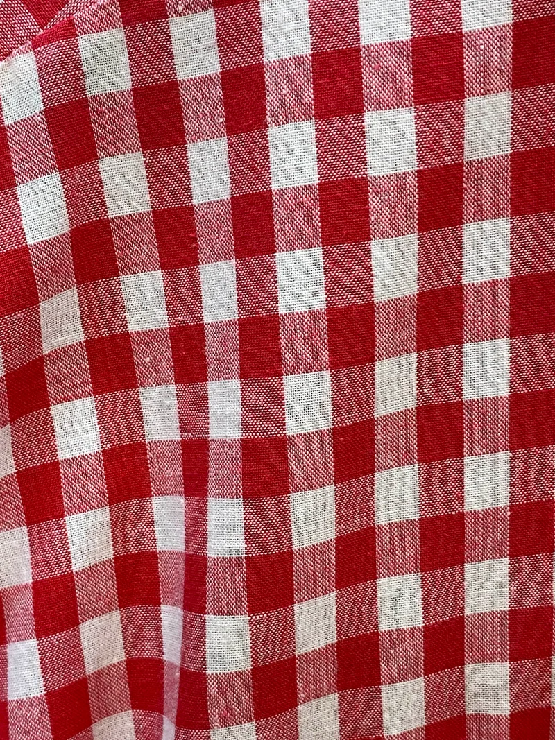 Vintage Trachtenhemd Herren Rot-Weiß Kariert Gr. 45 – mit zwei Brusttaschen