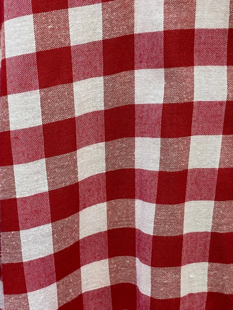 Vintage Trachtenhemd Herren Rot-Weiß Großkariert Gr. 43