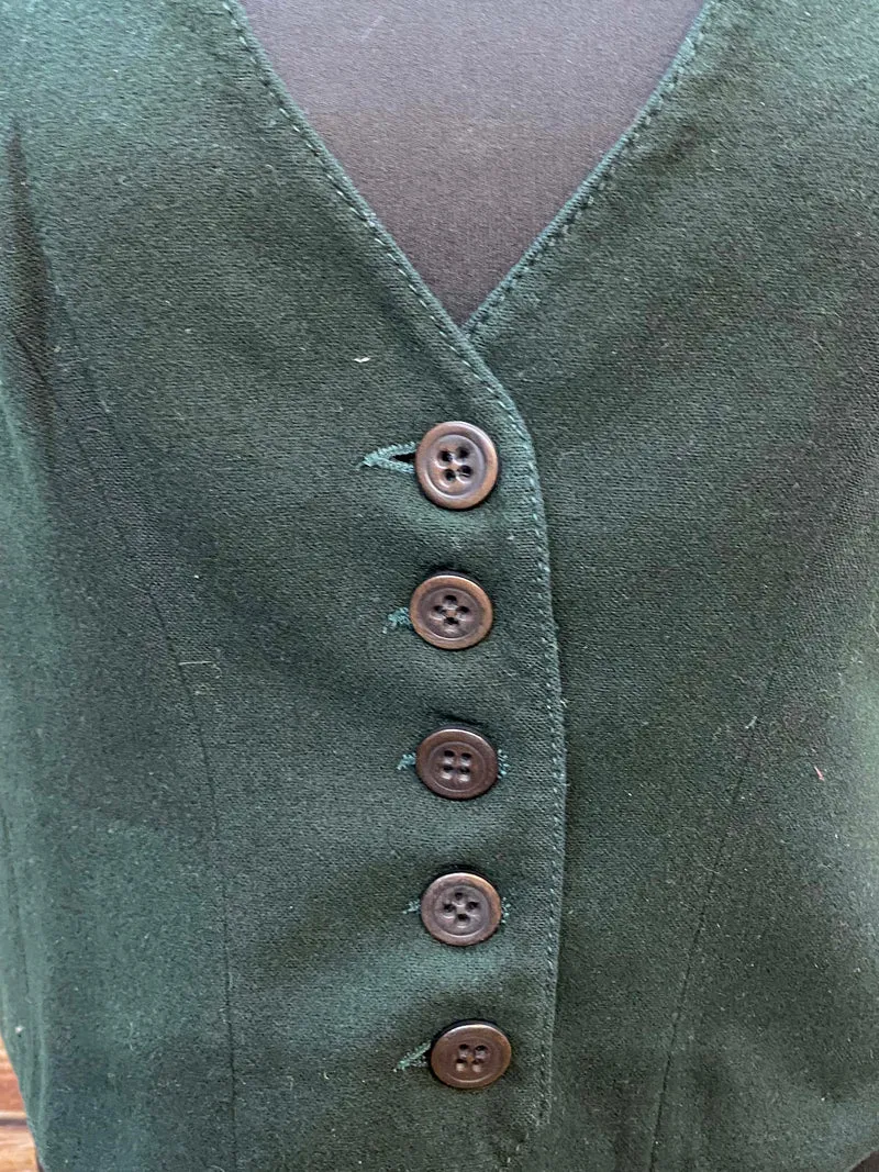 Vintage Damen Weste Gr. 38 Dunkelgrün – Perry Landhaus