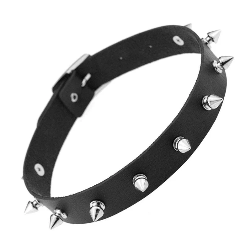 Frauen Punk Rivet Black Choker