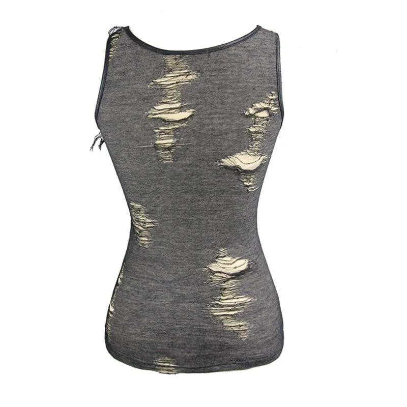 Damen Short Grunge Top