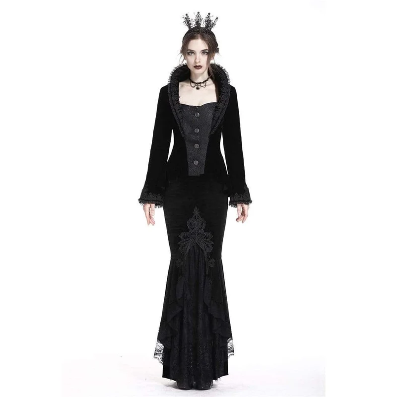 Frauen Velour und Lace Goth Meerjungfrau Rock