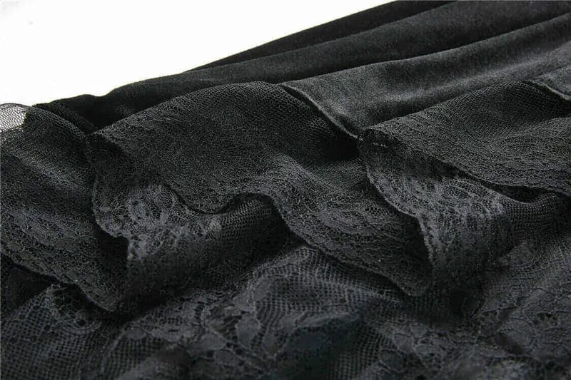 Frauen Velour und Lace Goth Meerjungfrau Rock