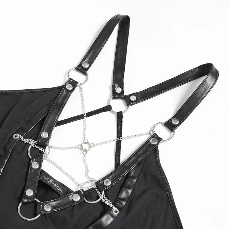 Damen Short Strappy Punk Top