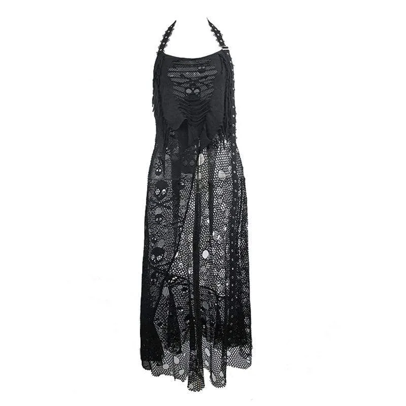 Frauen Grunge Net Over Skirt
