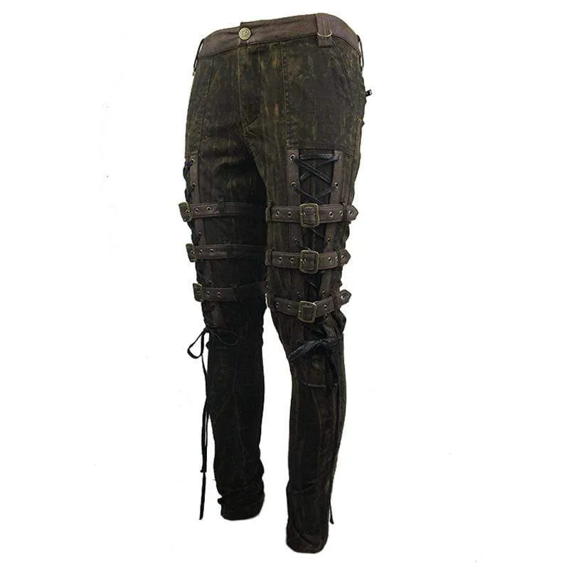 Herren Punk Style Mid Rise Jeans