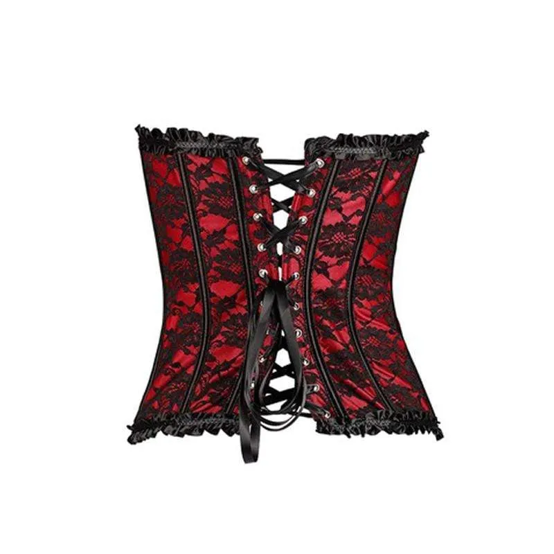 Imilan Frauen Korsett Bustiers Top Plus Size Mit G String