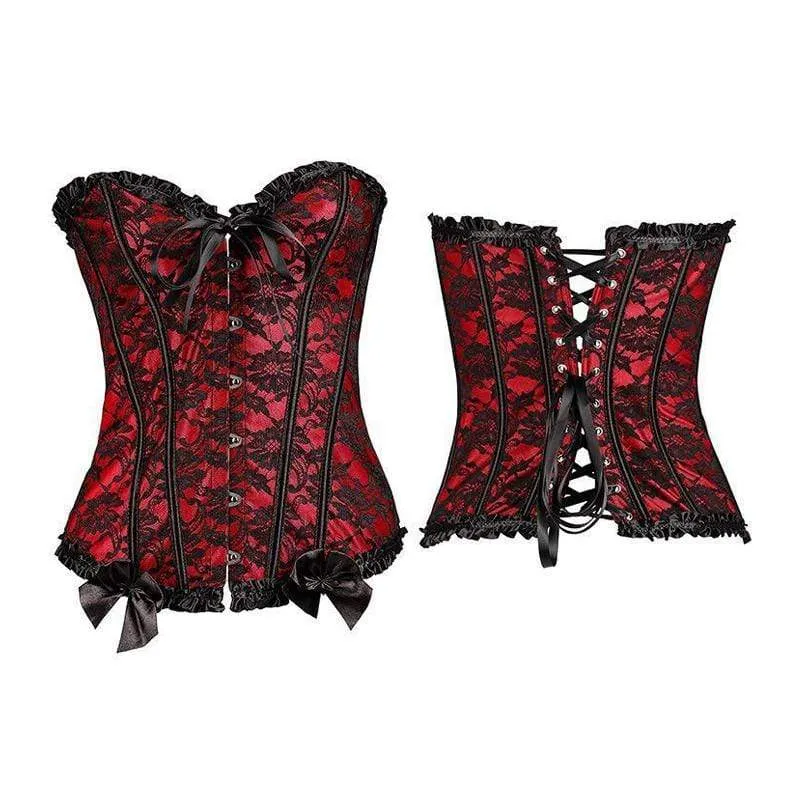 Imilan Frauen Korsett Bustiers Top Plus Size Mit G String