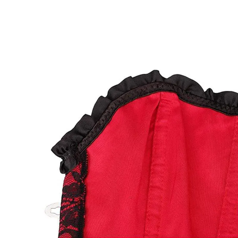 Imilan Frauen Korsett Bustiers Top Plus Size Mit G String