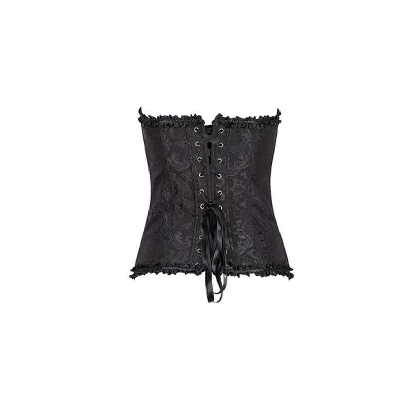 Plus Size ohne Knochen Lace Korsett Damen Dessous mit G-String