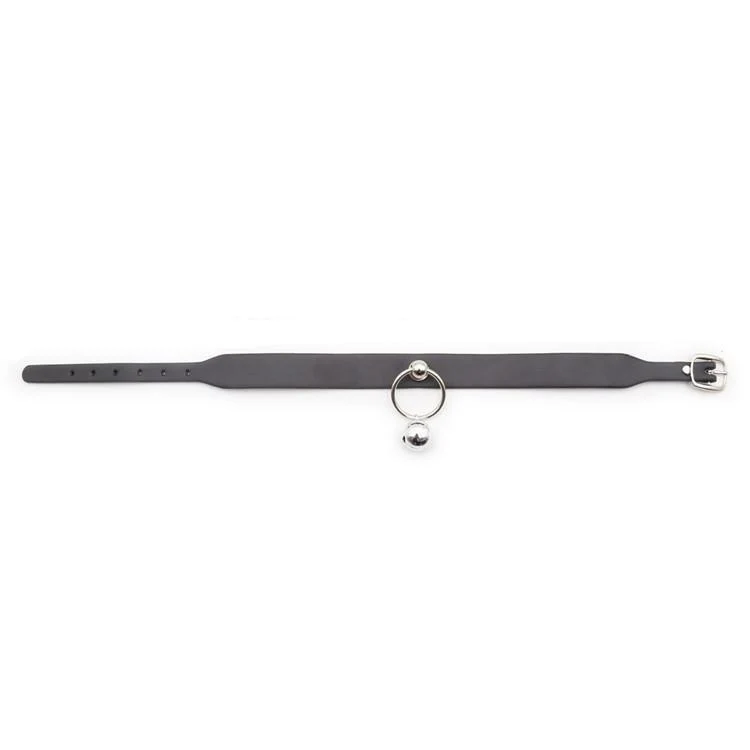 Damen Punk O-Ring Schwarz Choker Mit Glöckchen