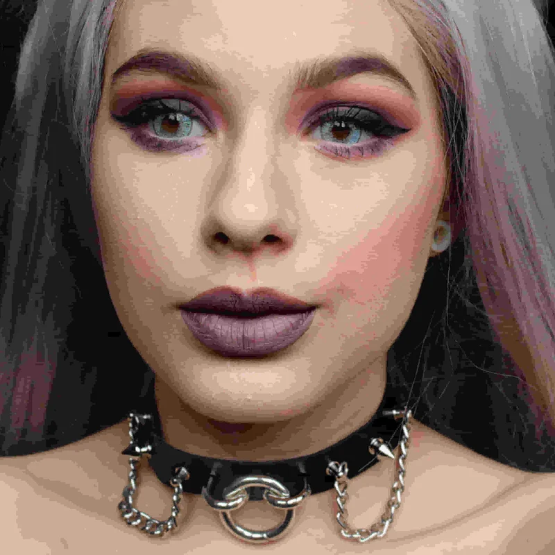 Frauen Punk Niet Choker Mit Ketten