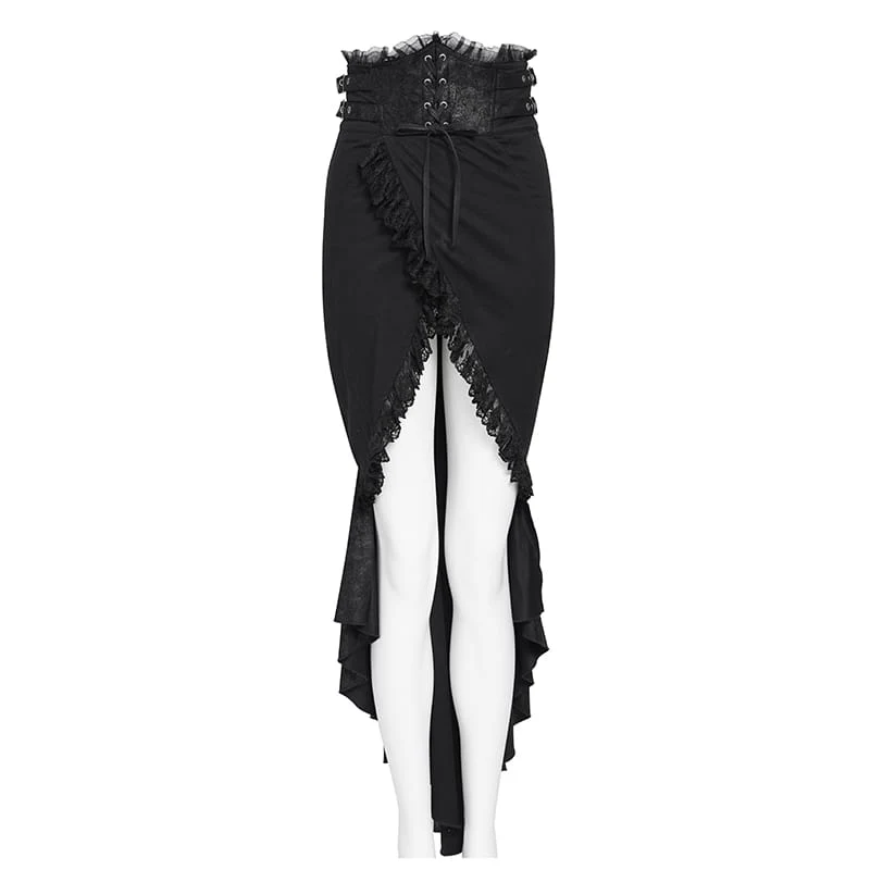 Frauen Goth Tulip Asymmetrischer Rock