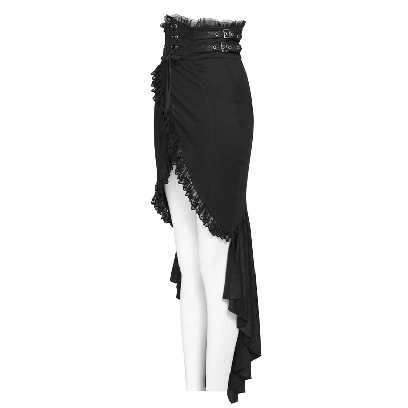 Frauen Goth Tulip Asymmetrischer Rock