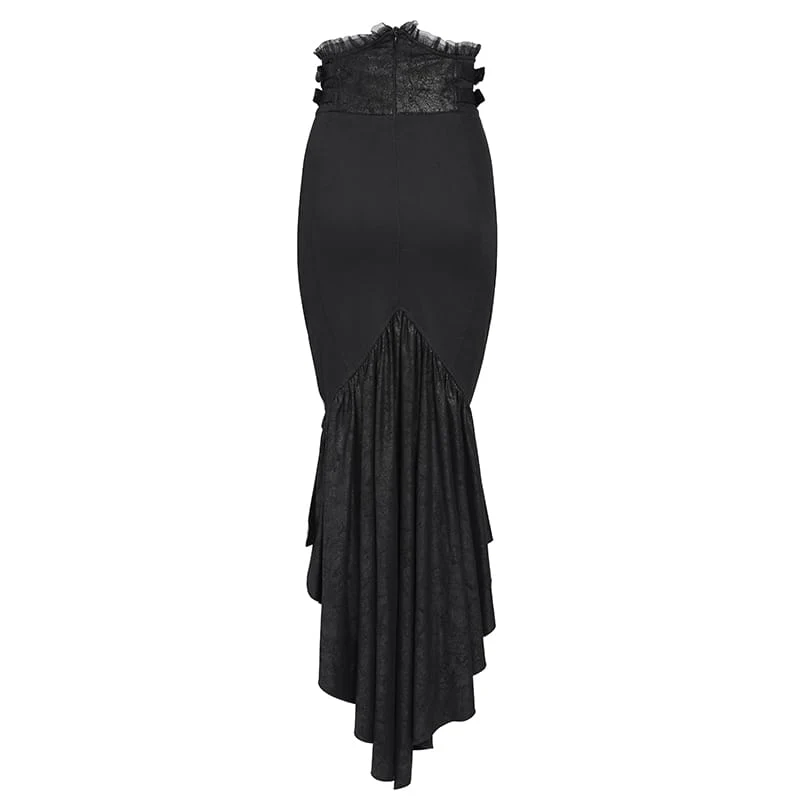 Frauen Goth Tulip Asymmetrischer Rock