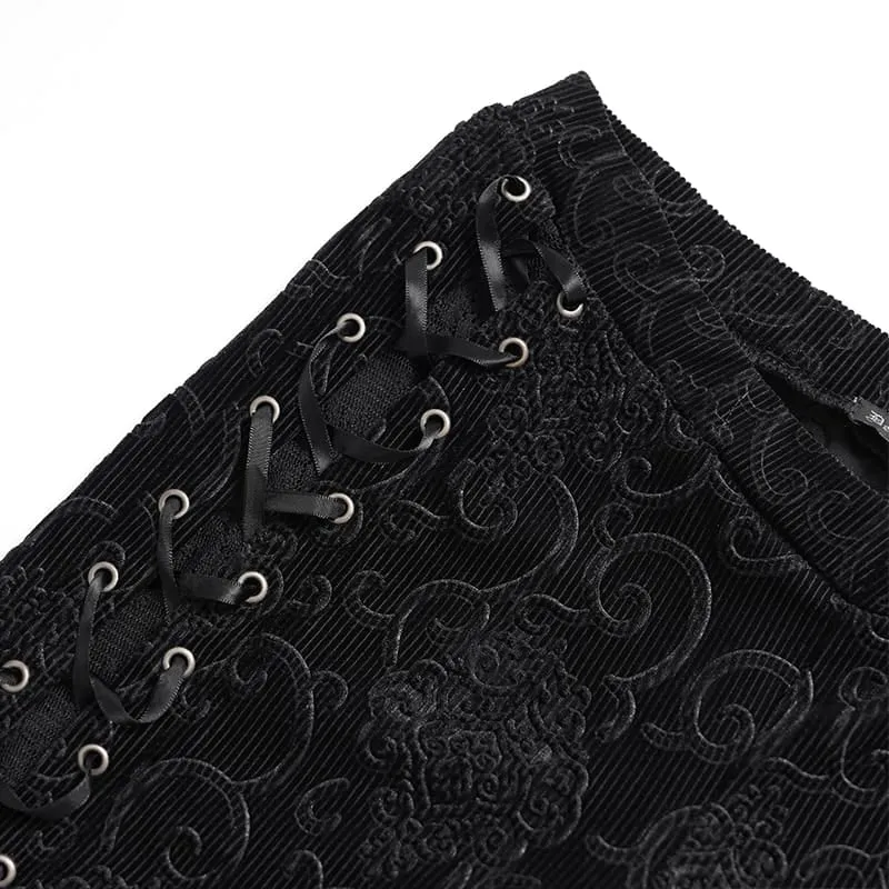 Damen Goth Lace Rüschen Hose