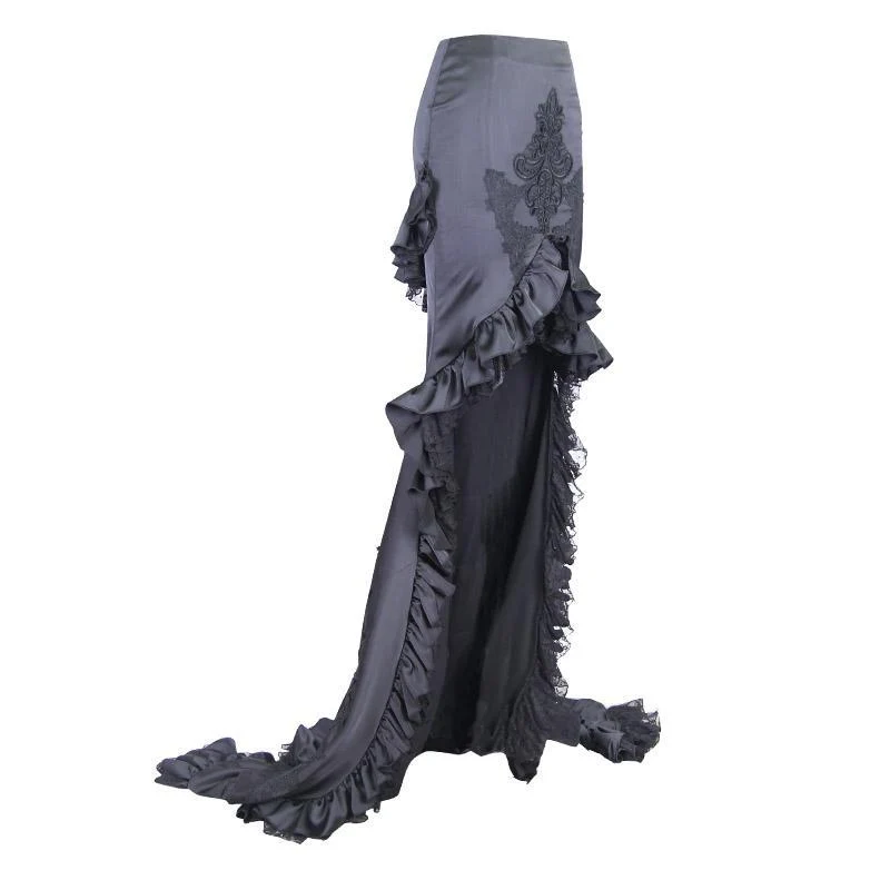 Asymmetrischer Goth Punk Rüschenrock für Damen