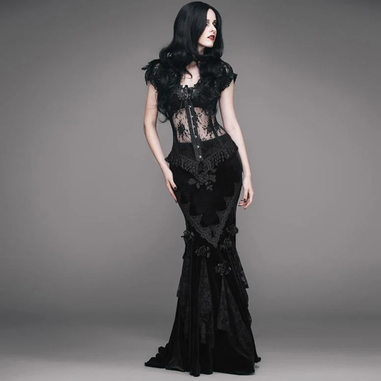 Frauen Vintage Goth Rock Mit Zug