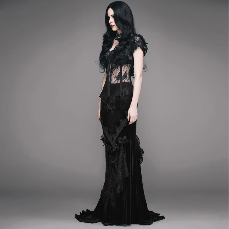Frauen Vintage Goth Rock Mit Zug