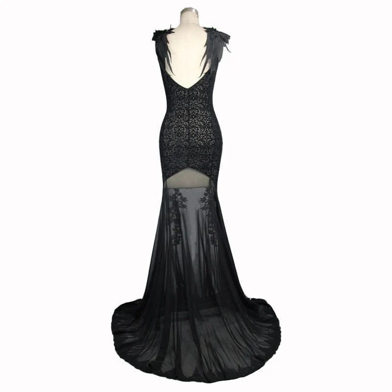Gothic-Punk-Meerjungfrauen-Hochzeitskleid für Damen