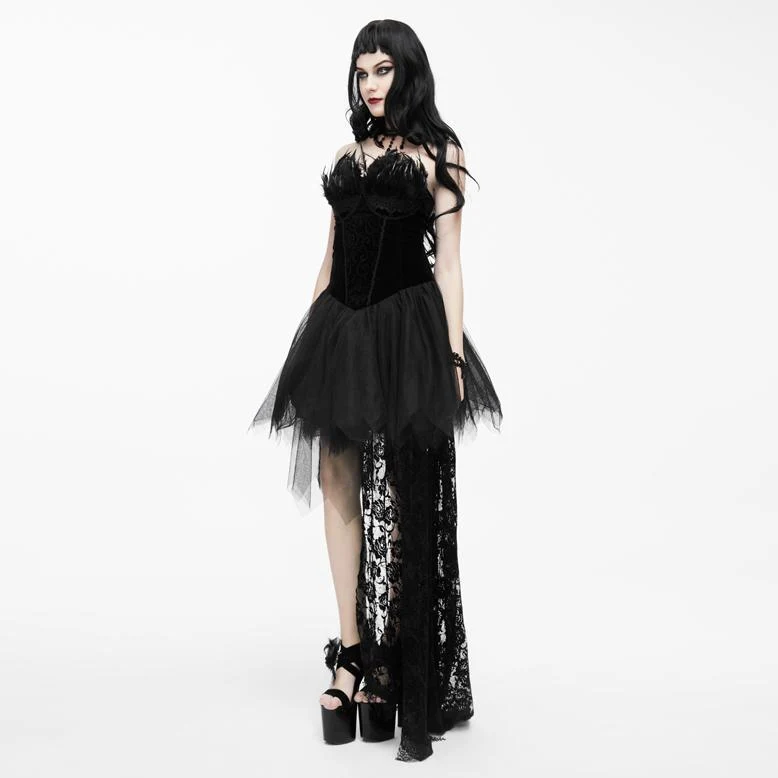 Kurzes Grunge-Punk-Goth-Hochzeitskleid für Damen