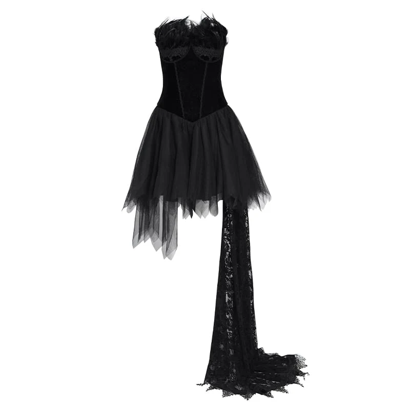 Kurzes Grunge-Punk-Goth-Hochzeitskleid für Damen