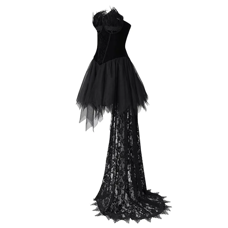 Kurzes Grunge-Punk-Goth-Hochzeitskleid für Damen