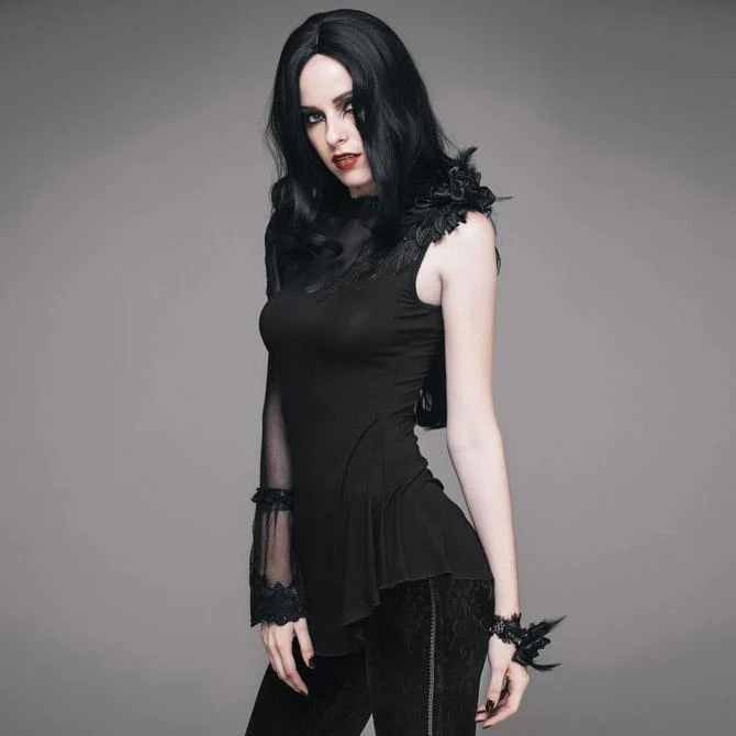 Frauen Goth One Sleeve Top
