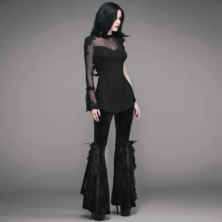 Frauen Goth One Sleeve Top