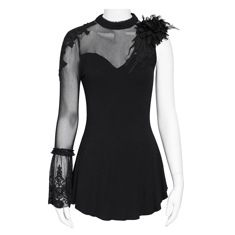 Frauen Goth One Sleeve Top