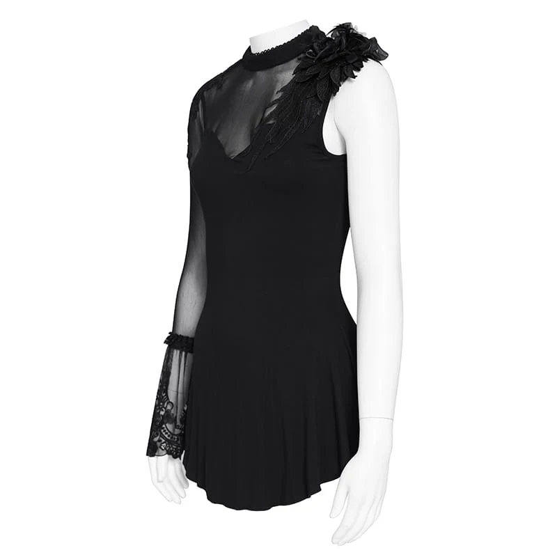 Frauen Goth One Sleeve Top