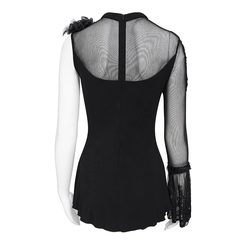 Frauen Goth One Sleeve Top
