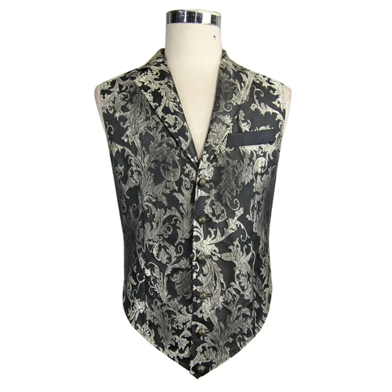 Herren Goth Brocade Weste
