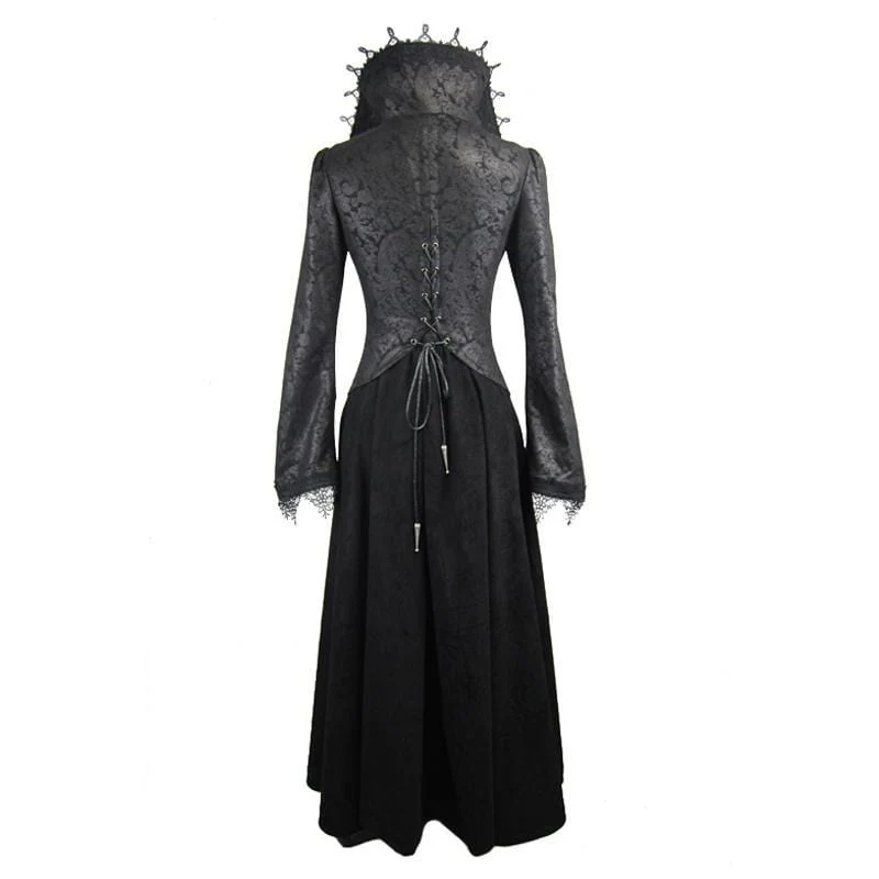 Frauen Goth Gehrock Mit Stehkragen