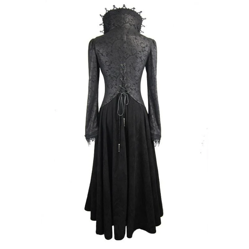 Frauen Goth Gehrock Mit Stehkragen