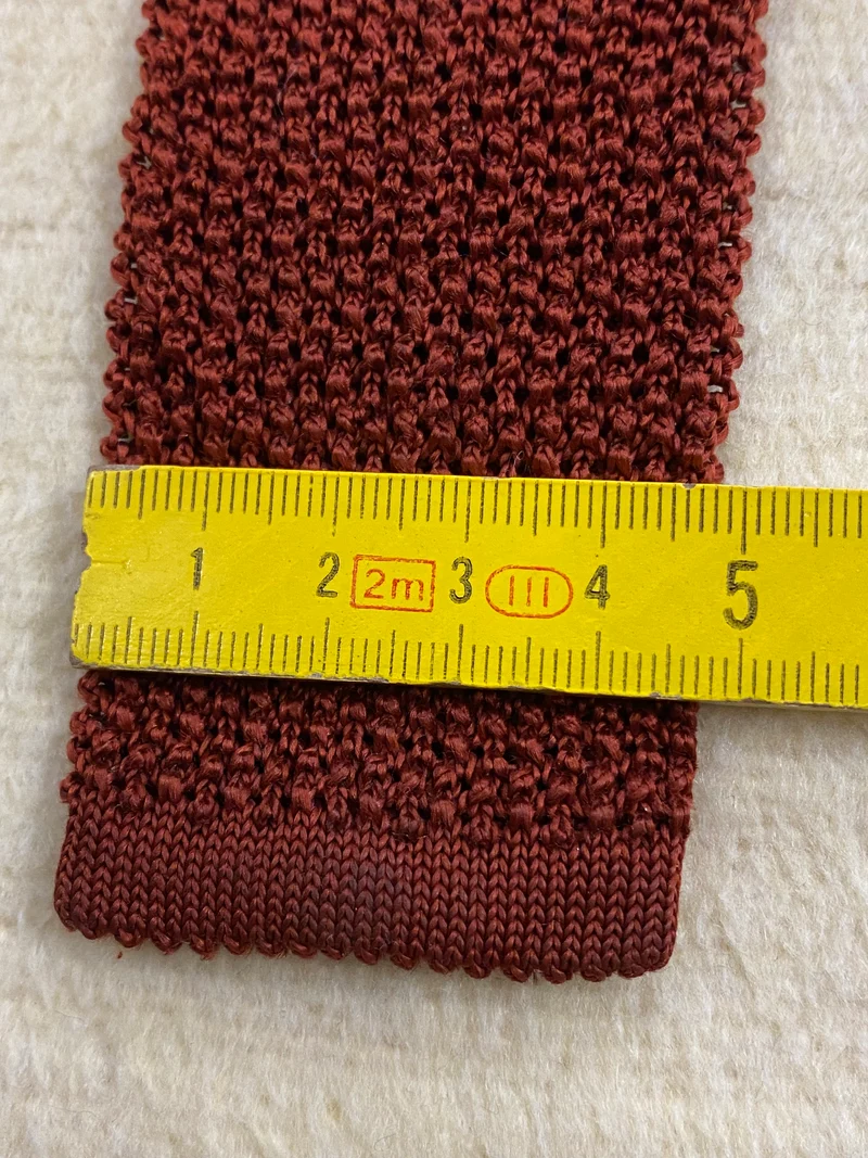 Vintage Strickkrawatte Rostbraun aus Seide – Herbert Stock