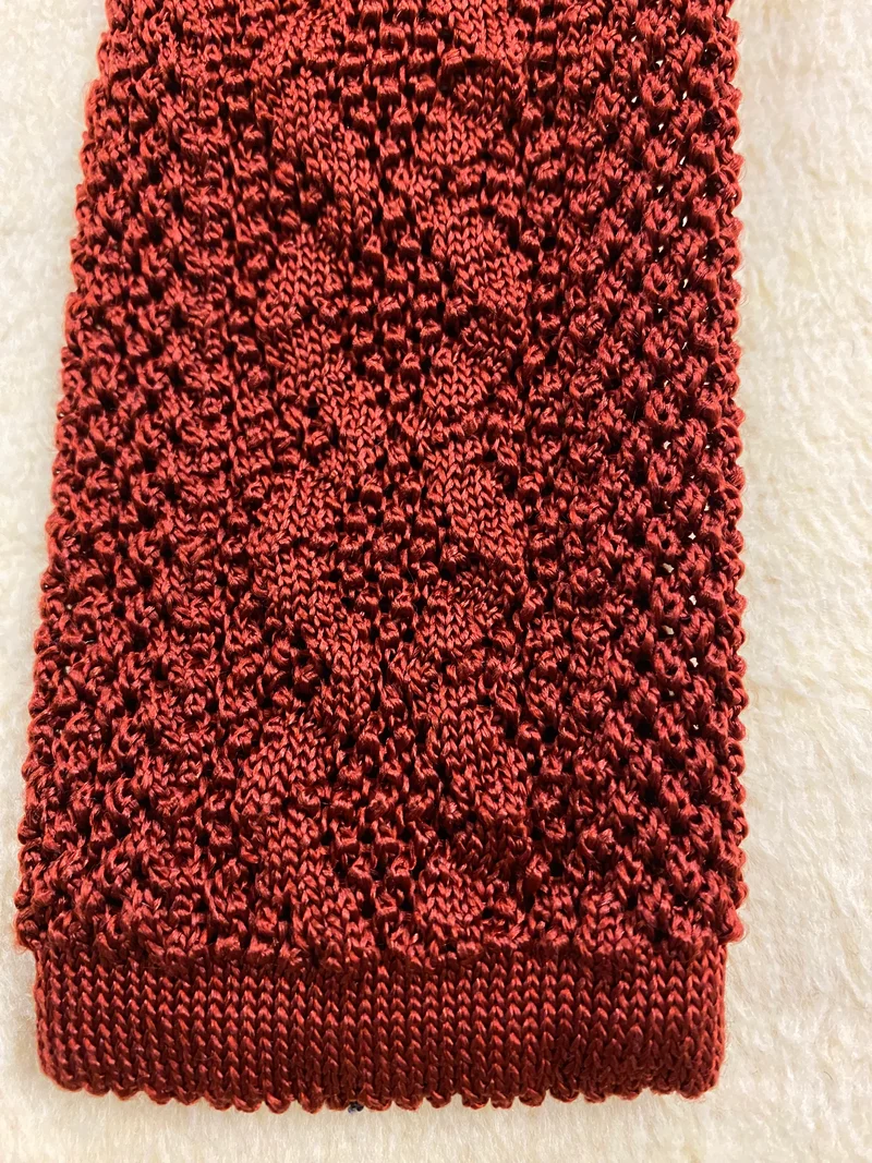 Vintage Strickkrawatte Herren Rostbraun Made in Germany 70er