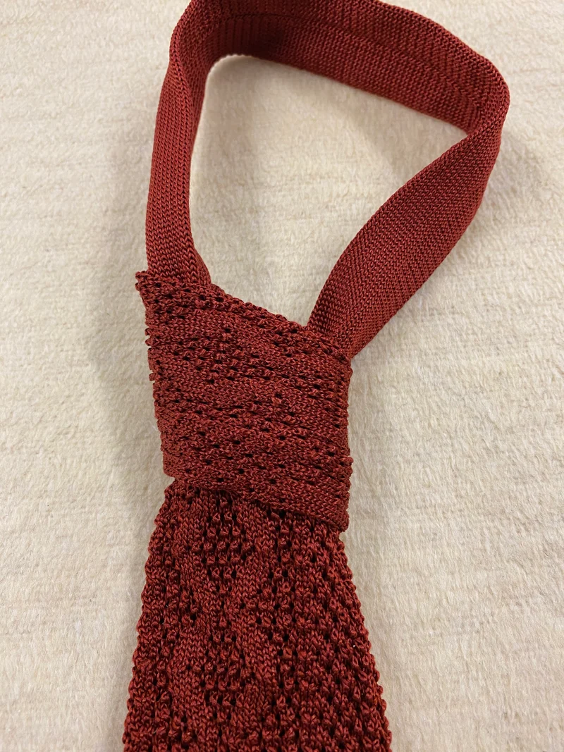 Vintage Strickkrawatte Herren Rostbraun Made in Germany 70er