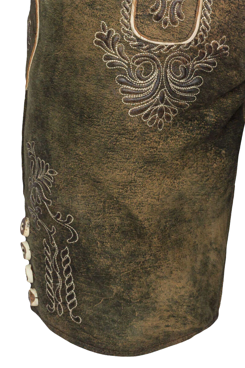 Herren Lederhose kurz bestickt