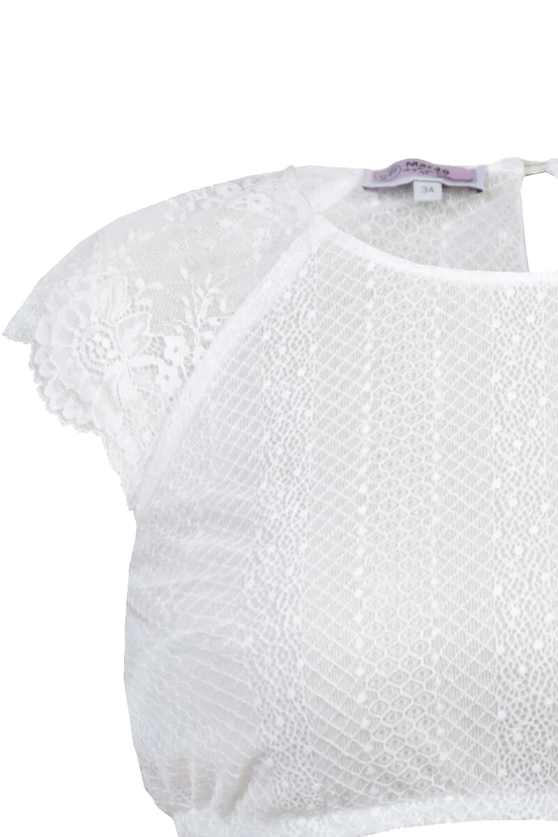 Spitzen-Dirndlbluse mit Flügelarm