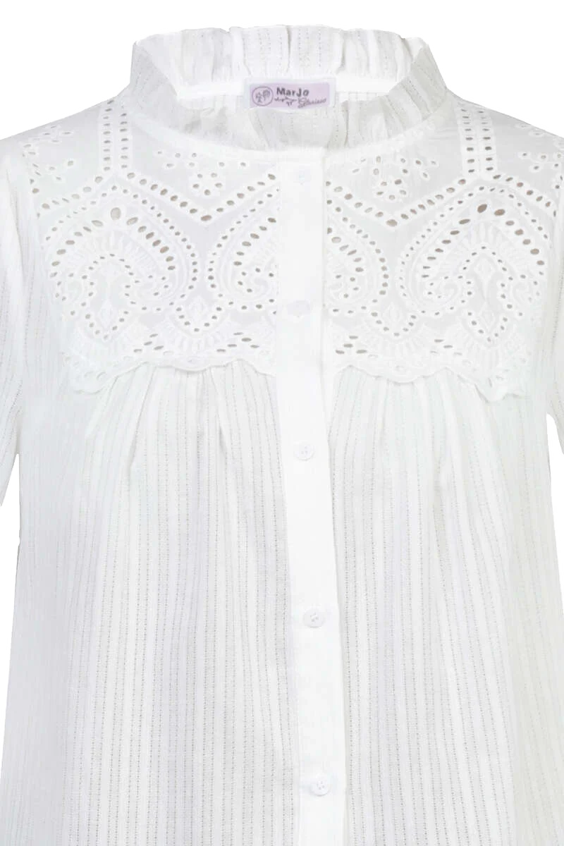Langärmlige Trachten-Bluse mit Stehkragen